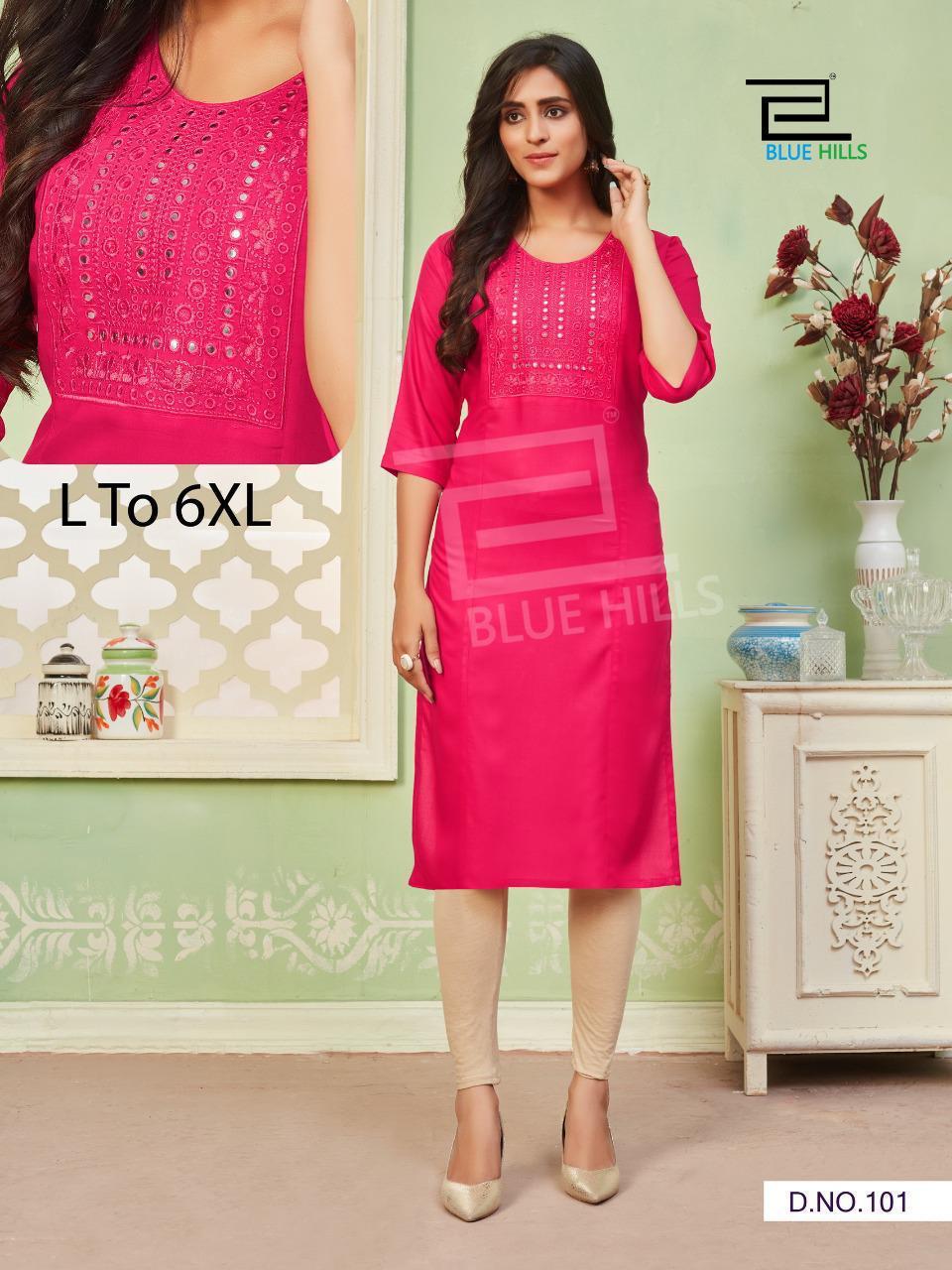 Blue Hills Colorbar Nx Latest Fancy Designer Casual Wear Long Kurti Collection